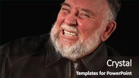  Presentation with aged - Presentation theme having senior citizen funny - aged bearded caucasian man looking background and a  colored foreground