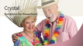  Presentation with senior citizen - Cool new slide set with senior citizen funny - attractive elderly couple backdrop and a  colored foreground