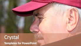  Presentation with senior citizen - Beautiful theme featuring senior citizen funny - older man with a cap backdrop and a  colored foreground