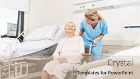  Presentation with senior citizen - PPT layouts with senior-citizen-in-wheelchair background and a soft green colored foreground