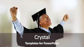  Presentation with senior citizen - PPT theme enhanced with senior citizen who has graduated background and a dark gray colored foreground