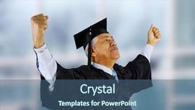  Presentation with senior citizen - PPT layouts with senior citizen who has graduated background and a ocean colored foreground
