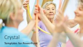  Presentation with exercises - Colorful PPT layouts enhanced with senior-citizens-are-supervised backdrop and a arctic colored foreground