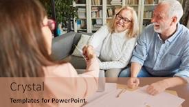  Presentation with thank - Slides having senior-citizens-thank-their-financial background and a  colored foreground