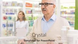  Presentation with consult - PPT theme having senior-client-of-contemporary-drugstore background and a lemonade colored foreground