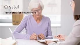  Presentation with discussion - PPT layouts having senior-client-putting-her-signature background and a lemonade colored foreground