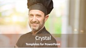  Presentation with cook chef - PPT theme featuring senior cook man wearing chef background and a  colored foreground