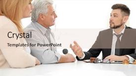  Presentation with notary - Cool new presentation design with senior couple at notary public backdrop and a  colored foreground