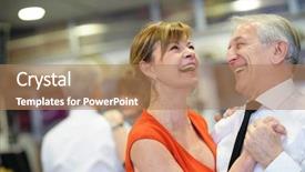  Presentation with couple dance - Audience pleasing PPT layouts consisting of senior couple attending dance class backdrop and a coral colored foreground