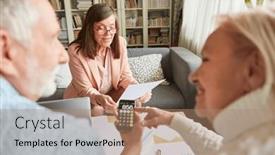  Presentation with retirement - Slides with senior-couple-calculates-the-return background and a coral colored foreground