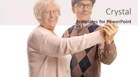  Presentation with tango - Amazing PPT layouts having senior couple dancing tango isolated on white background backdrop and a lemonade colored foreground