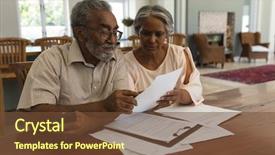  Presentation with senior living - Slide deck enhanced with invoicing - front view of an active background and a tawny brown colored foreground