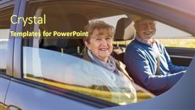  Presentation with senior couple - PPT layouts consisting of senior-couple-driving-a-car background and a tawny brown colored foreground