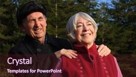  Presentation with pine forest - Amazing theme having senior couple embrace while enjoying a winter walk through a pine forest backdrop and a tawny brown colored foreground