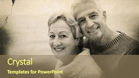  Presentation with honolulu senior on a beach - Colorful PPT layouts enhanced with senior couple embracing at beach backdrop and a coral colored foreground