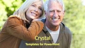  Presentation with senior couple - PPT theme consisting of senior couple having a fun background and a tawny brown colored foreground