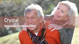  Presentation with fun - PPT layouts enhanced with senior couple having fun background and a coral colored foreground