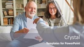  Presentation with social worker - PPT layouts featuring senior-couple-in-a-counseling background and a gray colored foreground