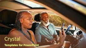  Presentation with gps - Theme enhanced with senior-couple-in-car-arguing background and a tawny brown colored foreground