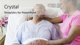  Presentation with senior couple - Slides enhanced with senior couple in hospital room background and a white colored foreground