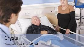  Presentation with senior couple - Slide set consisting of senior couple in hospital background and a light blue colored foreground