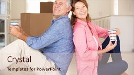  Presentation with housing - Audience pleasing theme consisting of senior couple in new home backdrop and a lemonade colored foreground