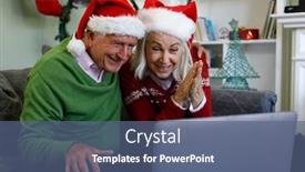  Presentation with lockdown - Presentation theme featuring senior-couple-in-santa-hat background and a ocean colored foreground