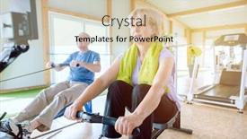  Presentation with senior fitness - Amazing presentation theme having senior couple in the gym on a rowing machine exercising for better fitness backdrop and a lemonade colored foreground