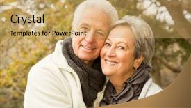  Presentation with senior couple - Amazing slide deck having senior couple in the park backdrop and a  colored foreground