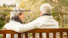  Presentation with senior couple - Audience pleasing slide deck consisting of senior couple in the park backdrop and a lemonade colored foreground