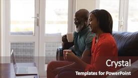  Presentation with image processing - Presentation design featuring senior couple making video background and a tawny brown colored foreground