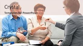  Presentation with real estate - Amazing PPT layouts having senior couple meeting with real backdrop and a coral colored foreground