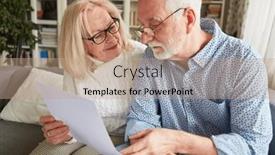  Presentation with financing - Slide set featuring senior-couple-reading-contract background and a coral colored foreground