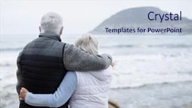  Presentation with senior couple - Slide set featuring senior couple sitting on rock background and a lemonade colored foreground