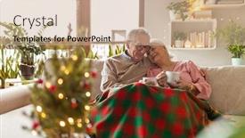  Presentation with senior living - PPT layouts consisting of senior-couple-sitting background and a soft green colored foreground