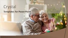  Presentation with senior living - Beautiful slides featuring senior-couple-sitting backdrop and a soft green colored foreground