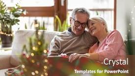  Presentation with senior living - Theme with senior-couple-sitting background and a tawny brown colored foreground