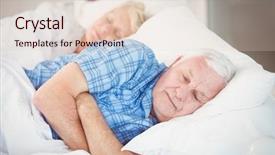  Presentation with senior couple - Slide set consisting of senior couple sleeping on bed background and a lemonade colored foreground