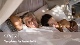  Presentation with sleeping - Slide deck consisting of senior couple sleeping on canopy background and a gray colored foreground