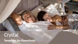  Presentation with active seniors senior couple - Cool new PPT theme with senior couple sleeping on canopy backdrop and a gray colored foreground