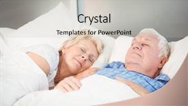  Presentation with senior citizen - Audience pleasing slide deck consisting of senior couple sleeping together backdrop and a light gray colored foreground