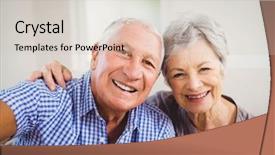  Presentation with senior living - Slides enhanced with senior couple smiling in living background and a lemonade colored foreground