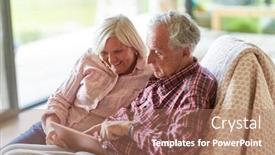  Presentation with internet surfing - Cool new PPT layouts with senior-couple-surfing-the-internet backdrop and a coral colored foreground