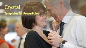  Presentation with couple dance - Audience pleasing slide deck consisting of senior couple taking dance lessons backdrop and a tawny brown colored foreground