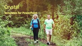  Presentation with trekking - Colorful slides enhanced with senior couple trekking backdrop and a tawny brown colored foreground