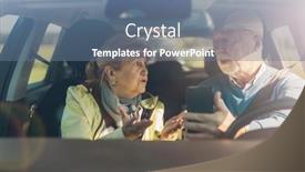  Presentation with senior couple - PPT layouts with senior-couple-using-gps background and a ocean colored foreground