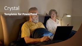  Presentation with senior couple - Presentation with senior-couple-using-laptop-lying and a  colored foreground