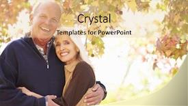  Presentation with granddaughter walking senior - Beautiful PPT layouts featuring senior couple walking through autumn backdrop and a lemonade colored foreground