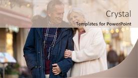  Presentation with city street - Cool new slide deck with senior-couple-walking backdrop and a lemonade colored foreground