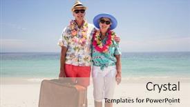  Presentation with senior couple - Theme enhanced with senior couple wearing a garland background and a lemonade colored foreground